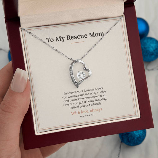 Rescue Mom Forever Love Necklace with Message Card