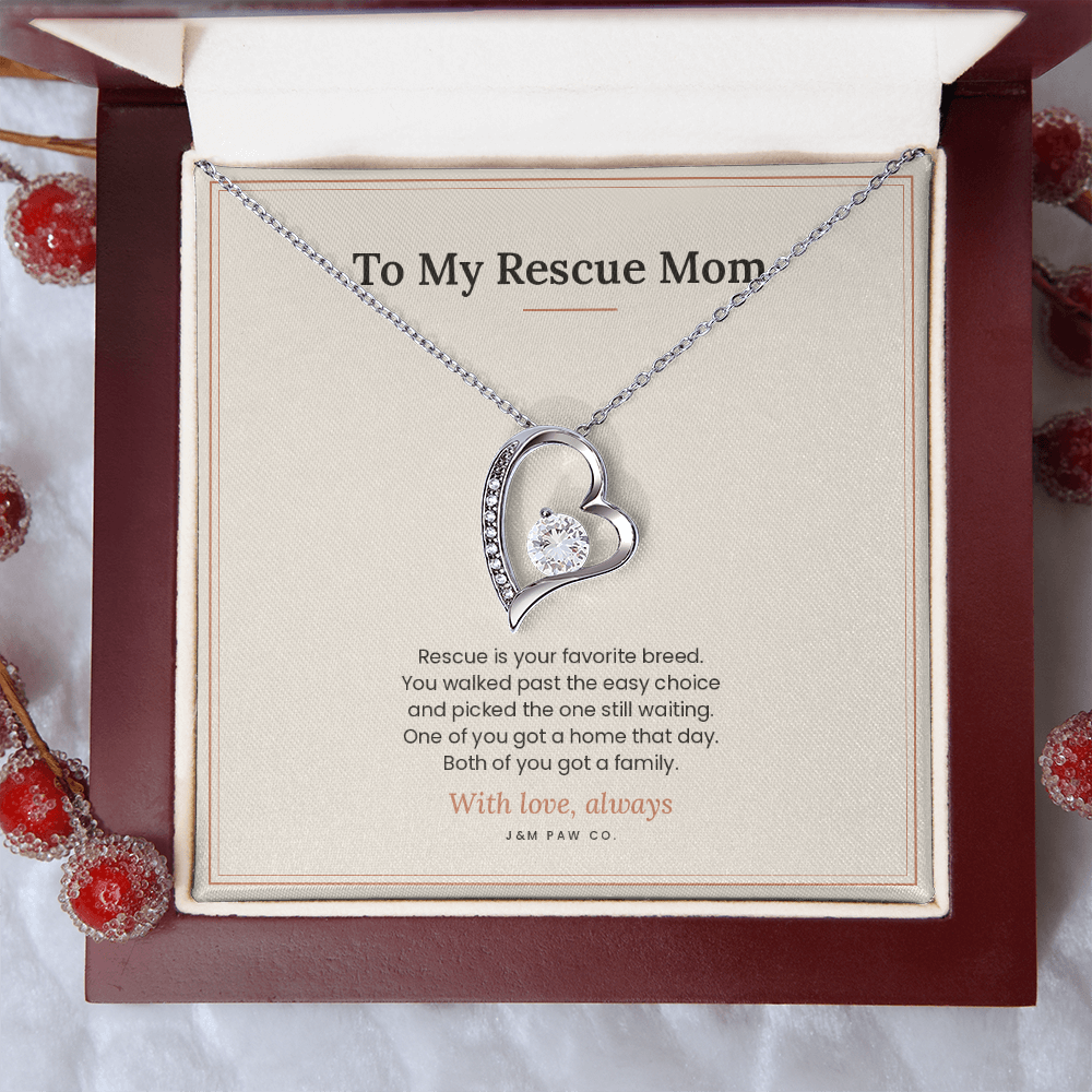 Rescue Mom Forever Love Necklace with Message Card