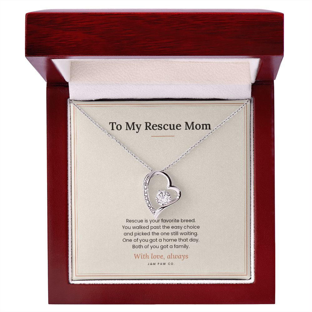 Rescue Mom Forever Love Necklace with Message Card