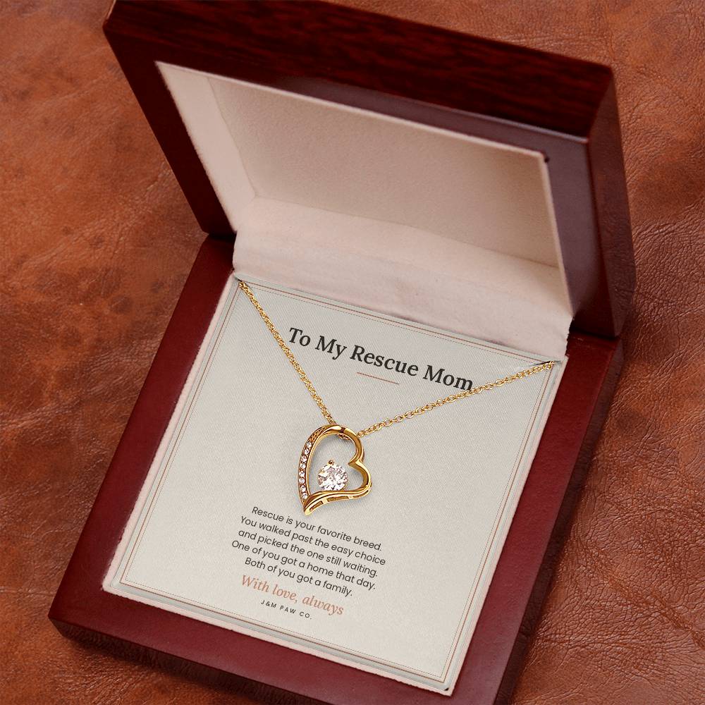 Rescue Mom Forever Love Necklace with Message Card
