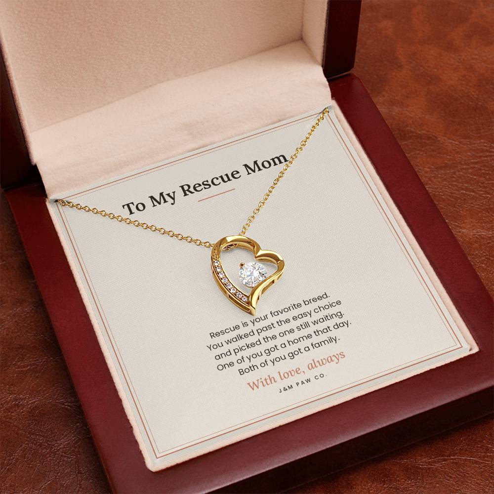 Rescue Mom Forever Love Necklace with Message Card
