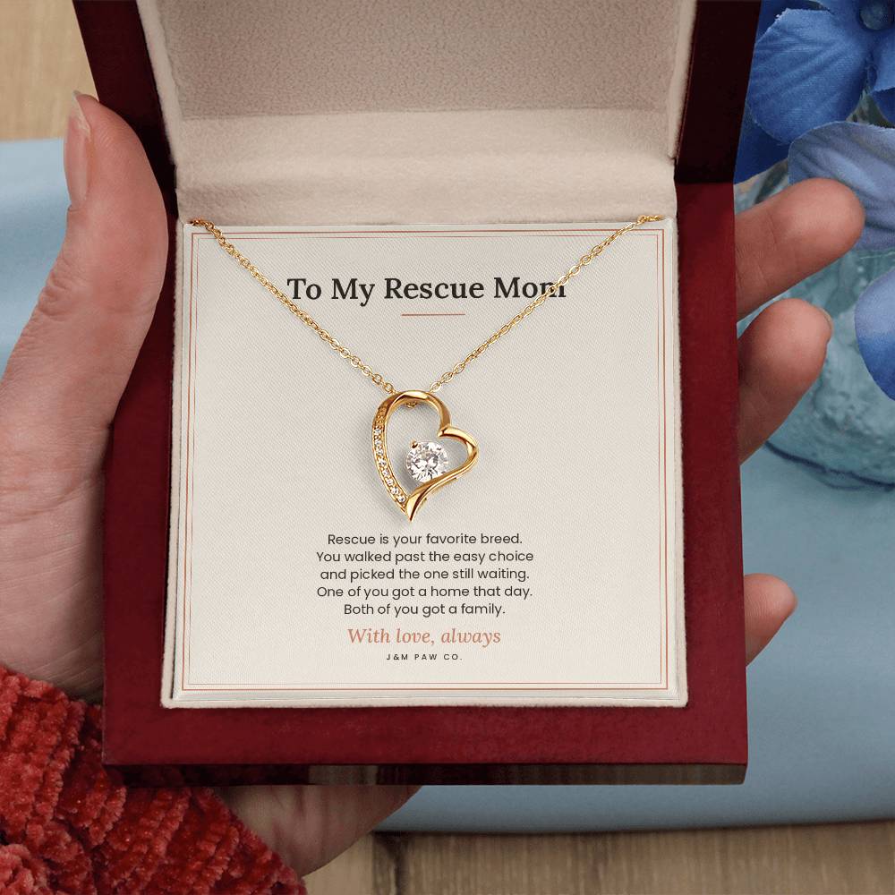Rescue Mom Forever Love Necklace with Message Card