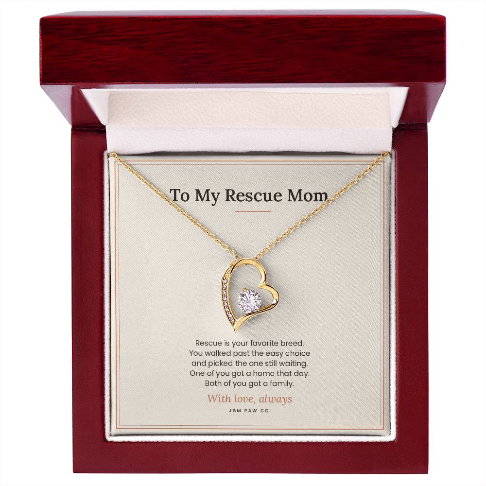 Rescue Mom Forever Love Necklace with Message Card