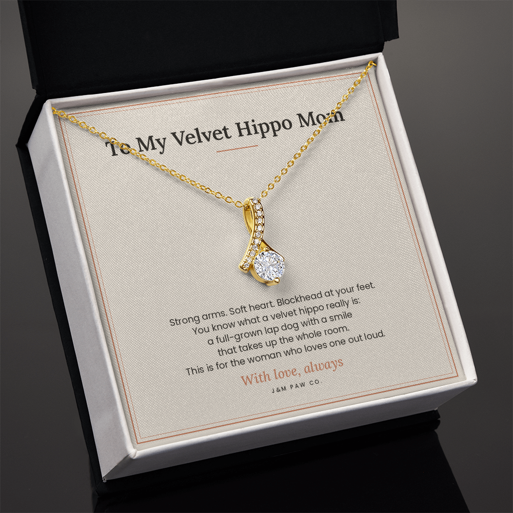 Velvet Hippo Mom Alluring Beauty Necklace with Message Card