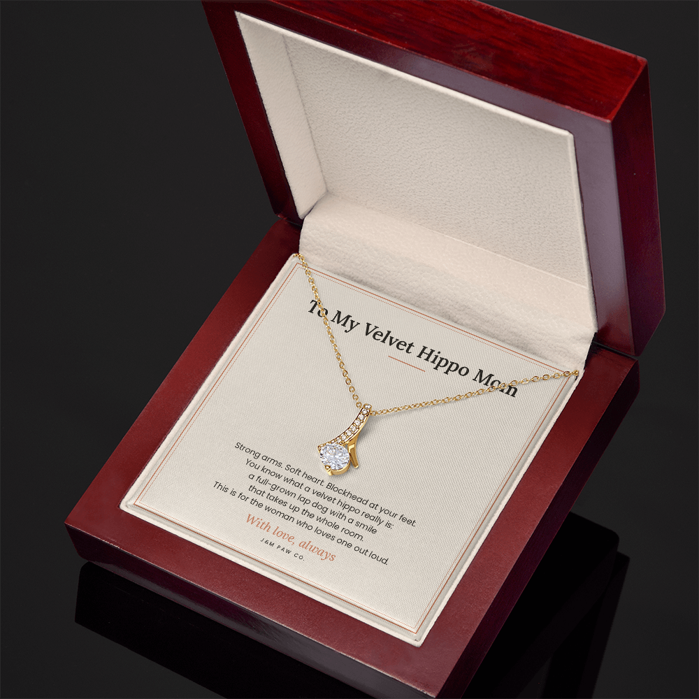 Velvet Hippo Mom Alluring Beauty Necklace with Message Card