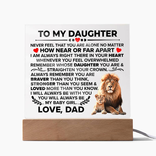 To My Daughter Braver – Acrylic Square