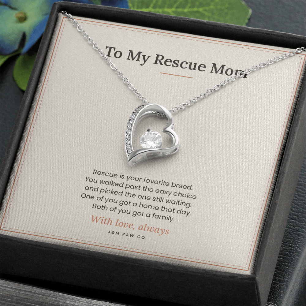 Rescue Mom Forever Love Necklace with Message Card