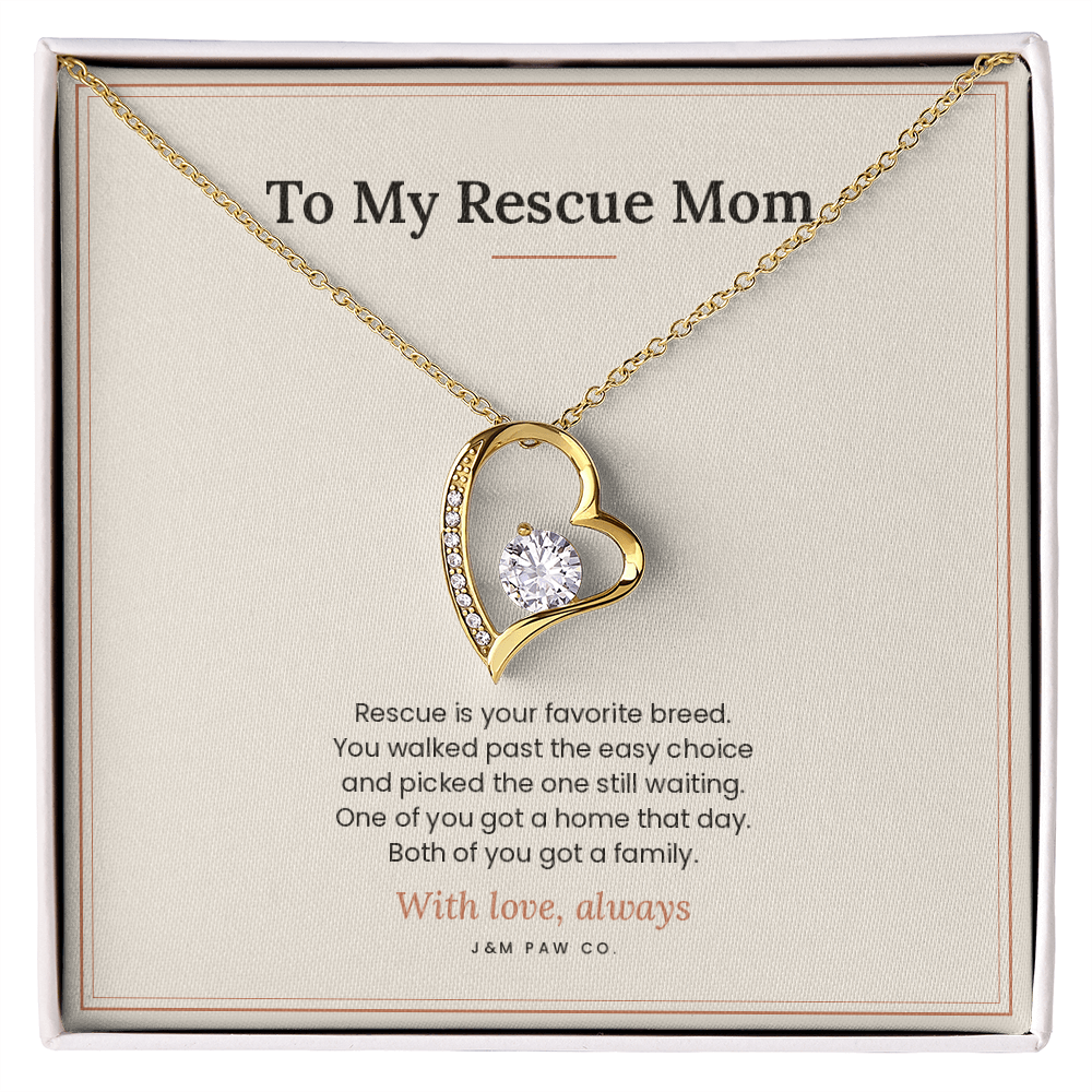 Rescue Mom Forever Love Necklace with Message Card