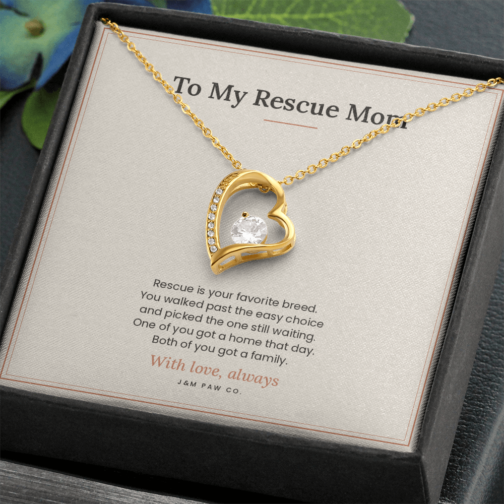 Rescue Mom Forever Love Necklace with Message Card